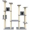 vidaXL Cat Tree Light Grey Engineered wood, plush, sisal Large Durable