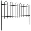 vidaXL Garden Fence with Hoop Top Steel 631.3"x31.5" Black