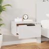 vidaXL Wall-mounted Bedside Cabinet High Gloss White Engineered wood