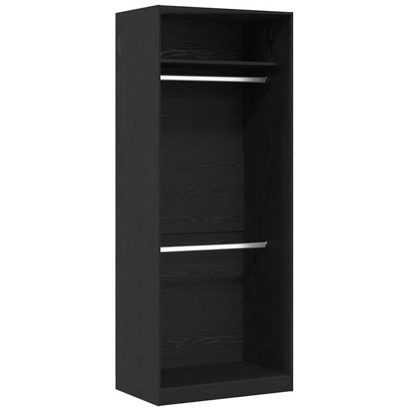 vidaXL Wardrobe Black oak 31.50 x 19.69 x 78.74 in Engineered Wood