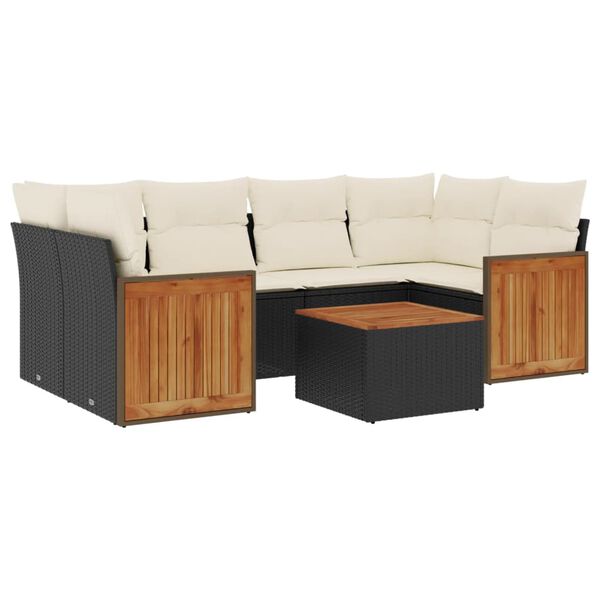 vidaXL Garden Sofa Set Black