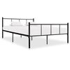 vidaXL Bed Frame Black Metal 55.1 x 78.7 in Durable Adult Bed Frame