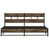 vidaXL Bed Frame Smoked Oak Steel Super King Bed Frame Rectangular