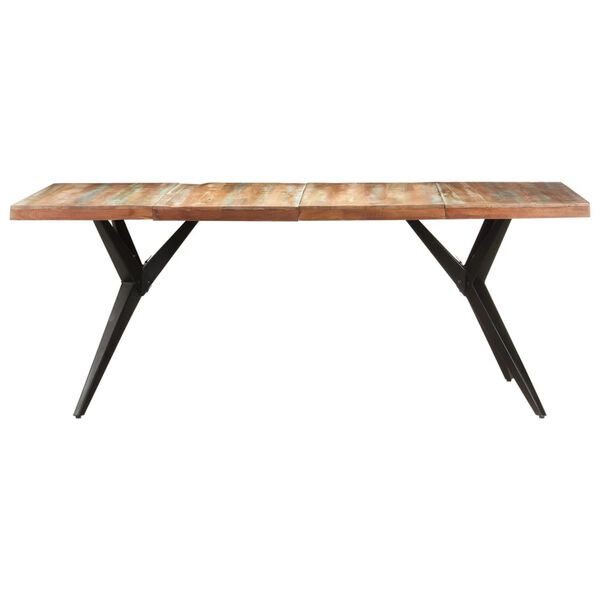 vidaXL Dining Table Mixed Color Solid Reclaimed Wood Large Industrial