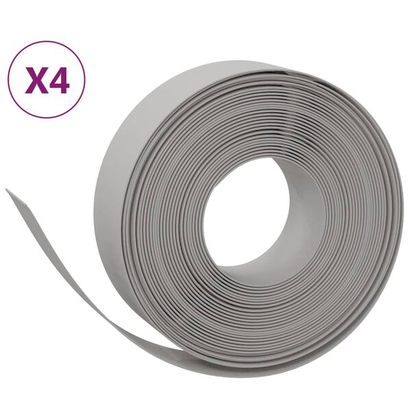 vidaXL Garden Edgings 4 pcs Gray 32.8' 5.9" Polyethylene