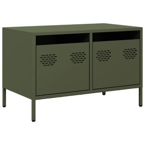 vidaXL TV Cabinet Olive Green Cold-rolled steel Small Levelers