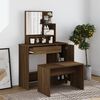 vidaXL Dressing Table Set Brown Oak Engineered Wood, Acrylic Medium