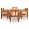 vidaXL Outdoor Dining Set Brown frame, cream cushions Solid Acacia Wood