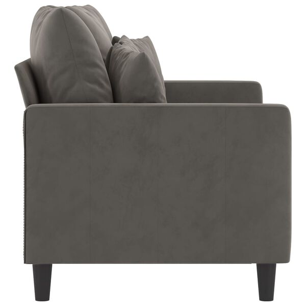 vidaXL 2-Seater Sofa Dark Gray 47.2" Velvet
