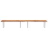 vidaXL Basin Shelf Natural wood and white Solid acacia wood and steel