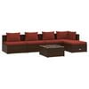 vidaXL Garden Lounge Set Brown PE Rattan Large Modular Garden Sofa Set