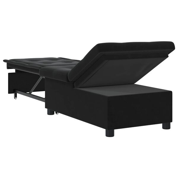 vidaXL Sofa Bed Black 76.38 x 26.38 x 32.28 in Velvet
