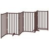 vidaXL Dog Gate Set of 6 Brown Oak Solid fir wood Total length 118.1 in