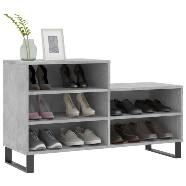 vidaXL Shoe Cabinet Concrete Grey Engineered wood and metal