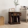 vidaXL Bedside Cabinet Smoked Oak Engineered wood 16.9 x 14.2 x 19.7 in