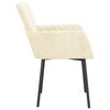 vidaXL Dining Chair Set of 2 Cream Velvet (100% polyester), metal, plywood