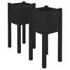 vidaXL Planter Set of 2 Black Solid pinewood Medium Durable