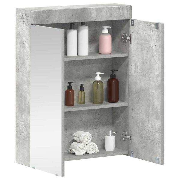vidaXL Bathroom Mirror Cabinet TULUM Concrete Grey Engineered Wood