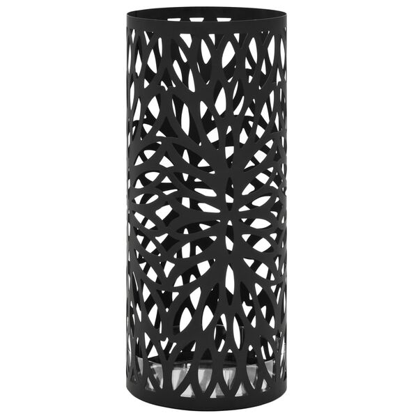 vidaXL Umbrella Stand Black Powder-coated steel Medium Durable