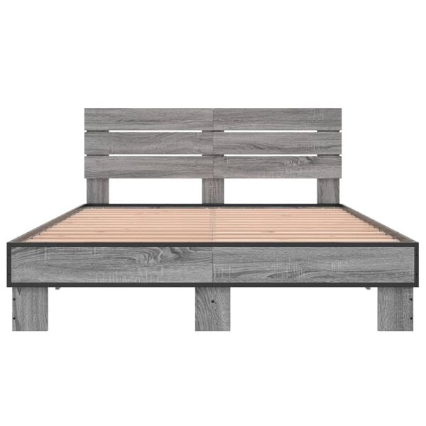 vidaXL Bed Frame Grey Sonoma Engineered wood Small Double Durable