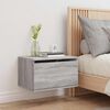 vidaXL Wall-mounted Bedside Cabinet Grey Sonoma Engineered wood Medium