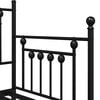 vidaXL Daybed Frame with Headboard Black 29.5" x 74.8" Steel