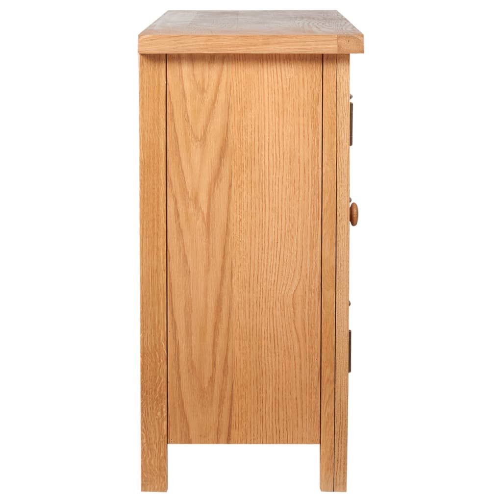 vidaXL Solid Oak Wood Nightstand W/ 3 Drawers Side Storage Table Cabinet Stand for sale online 