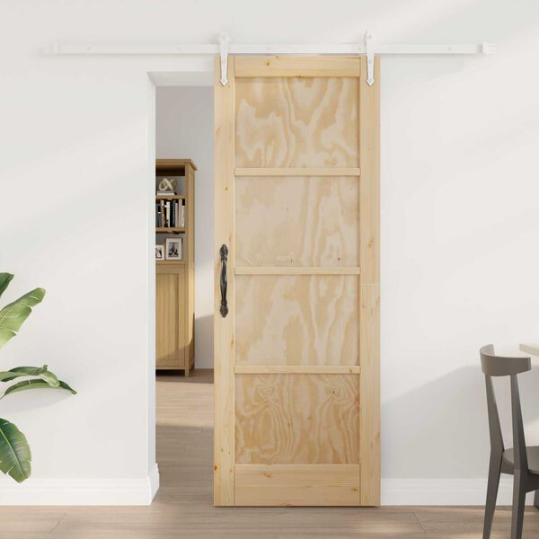 vidaXL Sliding Door ORKDAL Brown 28.94 x 78.15 in Solid Pine Wood