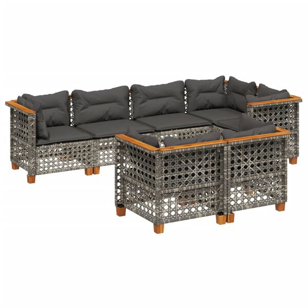 vidaXL Garden Sofa Set Grey