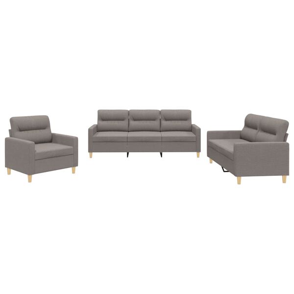 vidaXL Sofa Set Taupe Fabric (100% polyester), metal, textilene, plywood
