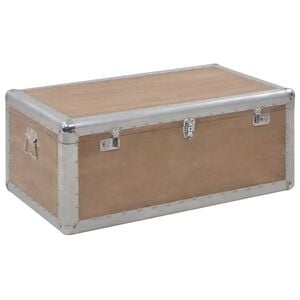 vidaXL Storage Box Brown Solid fir wood, MDF, non-woven fabric, steel