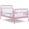 vidaXL Extendable Bed Frame Pink Powder-coated metal Twin Extendable