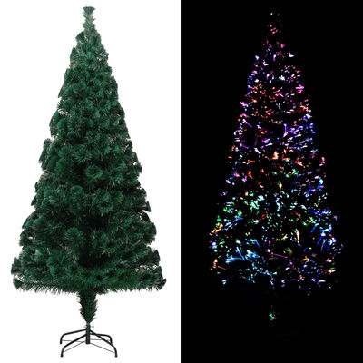 vidaXL Artificial Christmas Tree with Stand Green 6 ft Fiber Optic