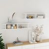vidaXL Wall Shelf Set of 2 High gloss white Engineered wood Standard
