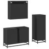 vidaXL Bathroom Furniture Set Black Engineered wood, metal, glass Standard