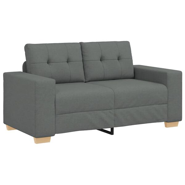 vidaXL Loveseat Sofa Dark Gray Polyester, Plywood, Steel, Plastic 2-seater