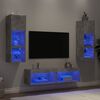 vidaXL 6 Piece TV Wall Units with LED Concrete Gray Engineered Wood