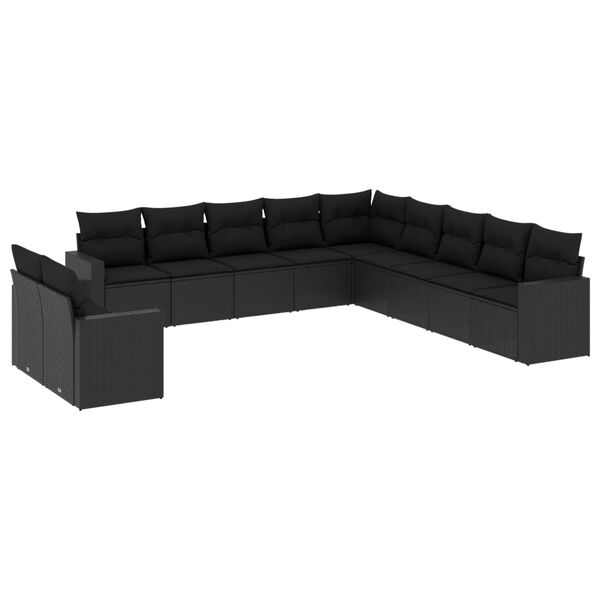 vidaXL Garden Sofa Set Black