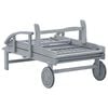vidaXL Sunlounger Grey Solid acacia wood with grey wash, 100% polyester