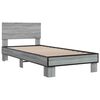 vidaXL Bed Frame Grey Sonoma Engineered Wood, Metal Small Single Durable