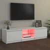 vidaXL TV Cabinet with LED Lights White 55.1x15.7x14.2"