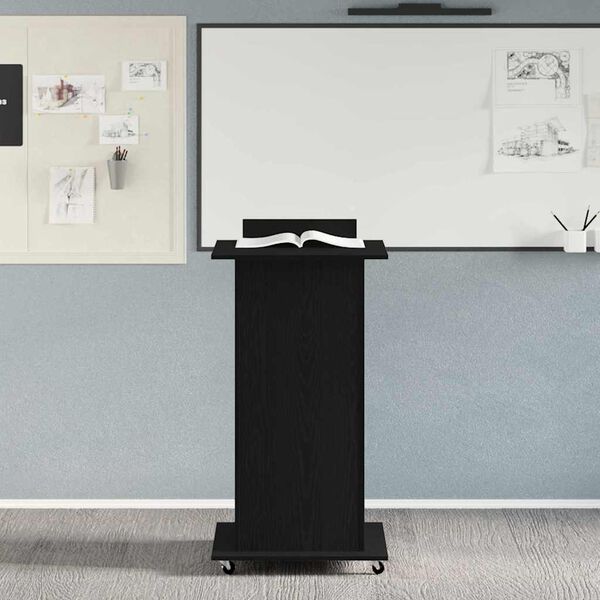 vidaXL Podium Black Oak 21.65 x 21.65 x 42.13 in Engineered Wood