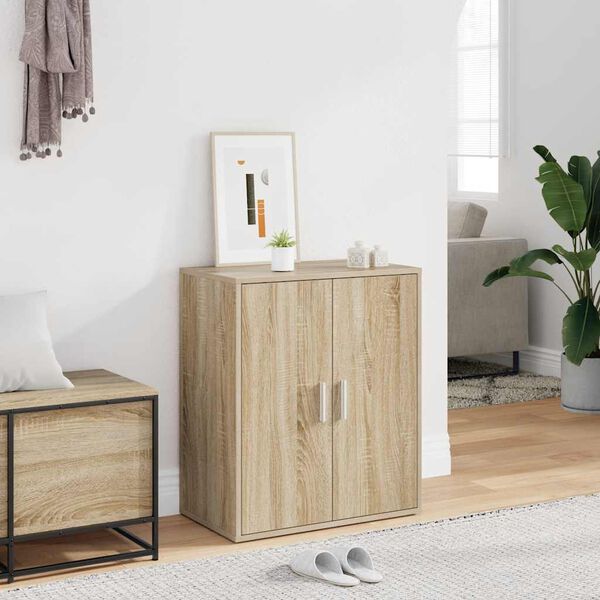 vidaXL Shoe Cabinet Sonoma oak Engineered wood Compact