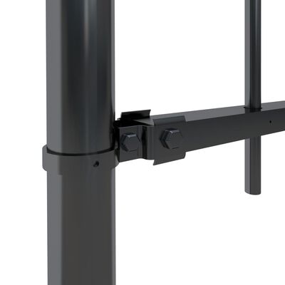vidaXL Garden Fence with Hoop Top Steel 16.7ft Black