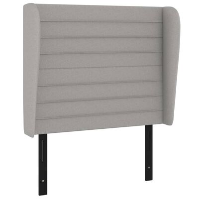 vidaXL Headboard with Ears Light Gray 40.6"x9.1"x46.5"/50.4" Fabric