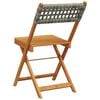vidaXL Garden Chair Set of 6 Grey Solid acacia wood, PE rattan Regular