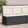 vidaXL Reclining Patio Bench Black and Cream White