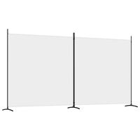vidaXL 2-Panel Room Divider White 137"x70.9" Fabric