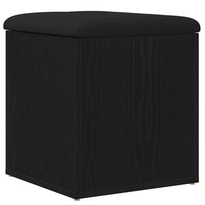 vidaXL Storage Bench with Storage Black Oak 16.54 x 16.54 x 17.72 in