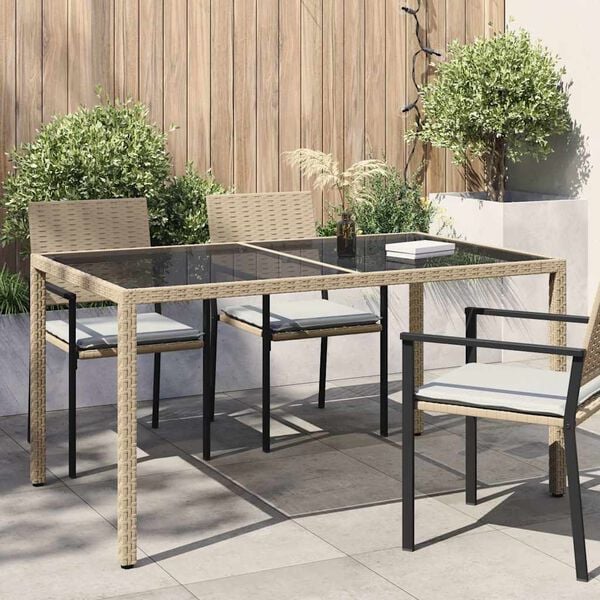 vidaXL Garden Table Beige and Black